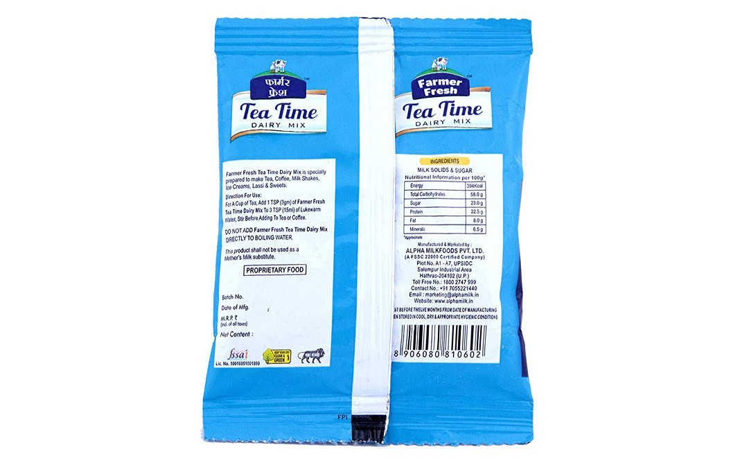 Farmer fresh Tea Time Dairy Mix   Pack  480 grams